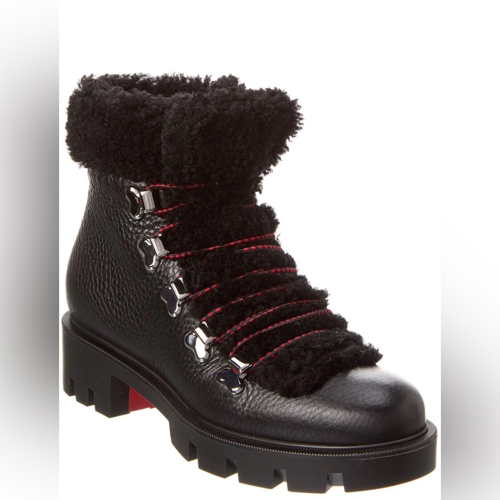 Christian Louboutin Edelvizir Leather & Shearling Bootie